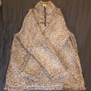 Cream & Brown Sherpa Coat